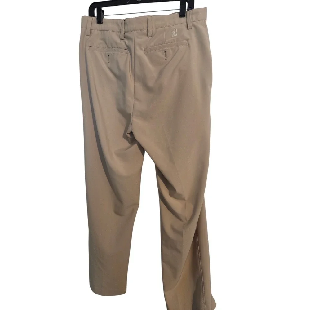 FootJoy Golf Pants Mens 35x31 Tan Performance Stretch Flat Front Tan Trousers